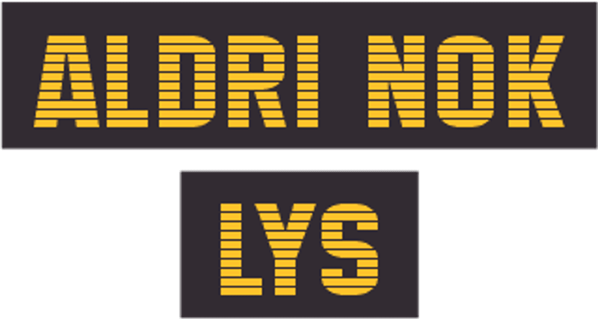 Klistremerke Aldri nok lys